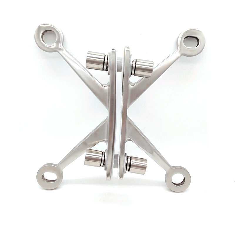 Mirror Stainless Steel SS304 SS316 Four Arms Curtain Wall Glass Spider Fittings