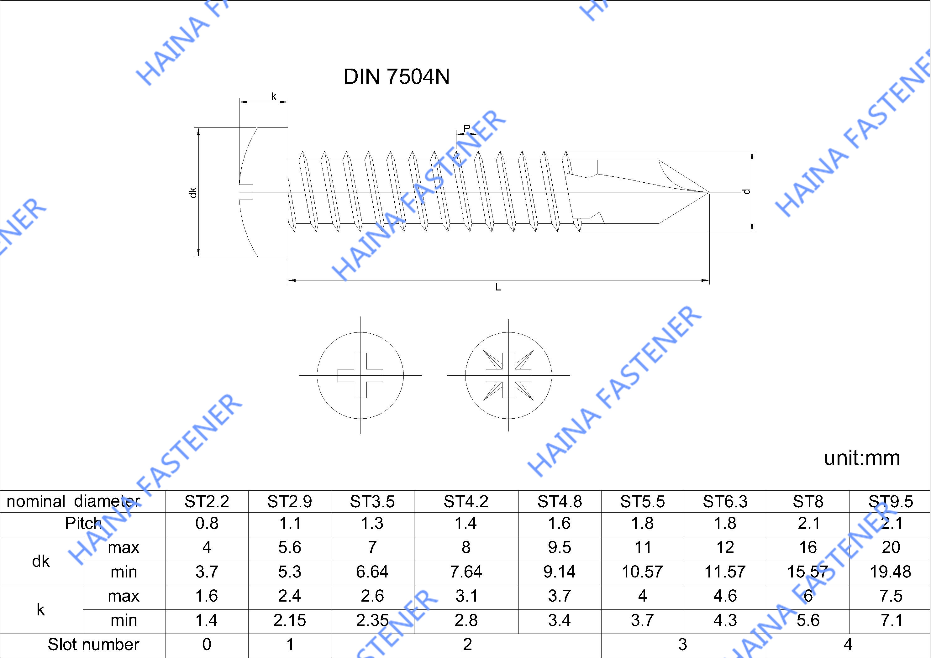DIN7504NPan head cross self-drilling screw
