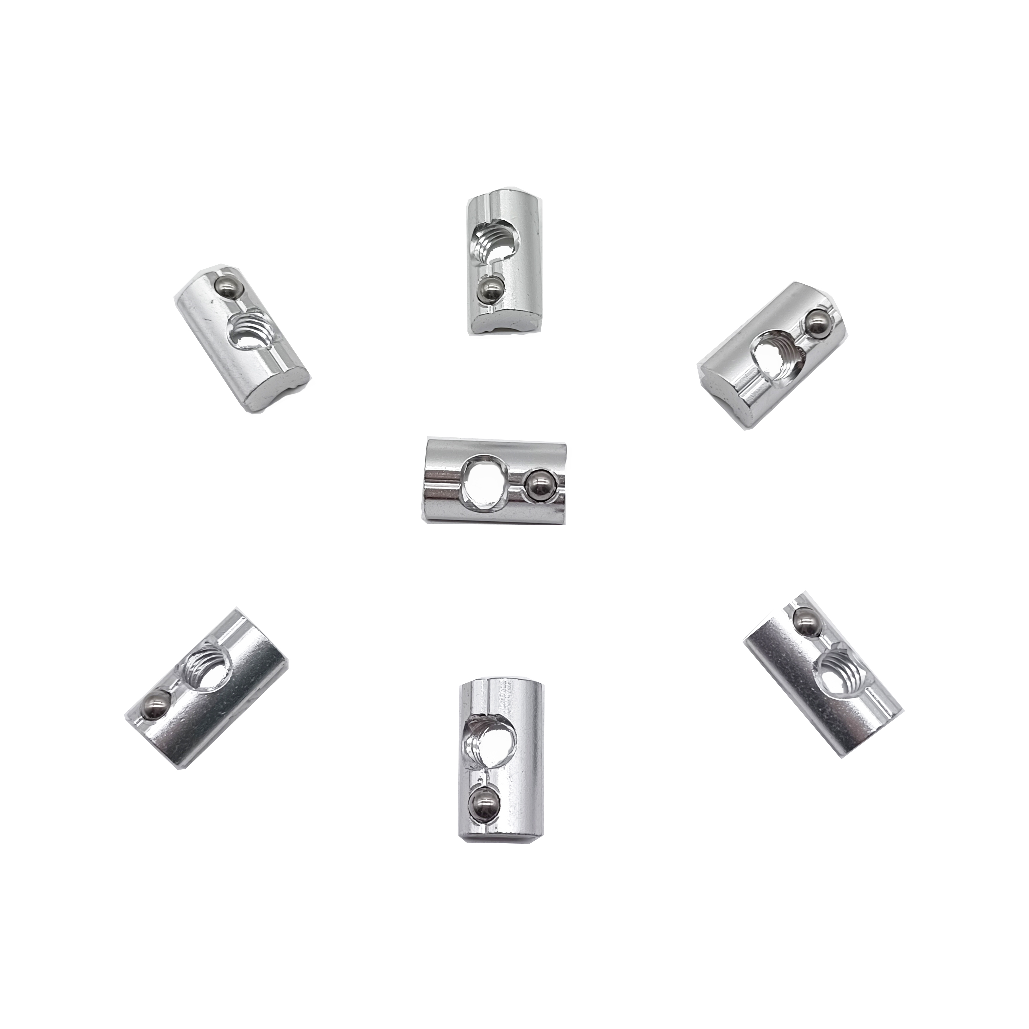A2 A4 High Quality Self-leveling profile Aluminum Weld nut with spring ball