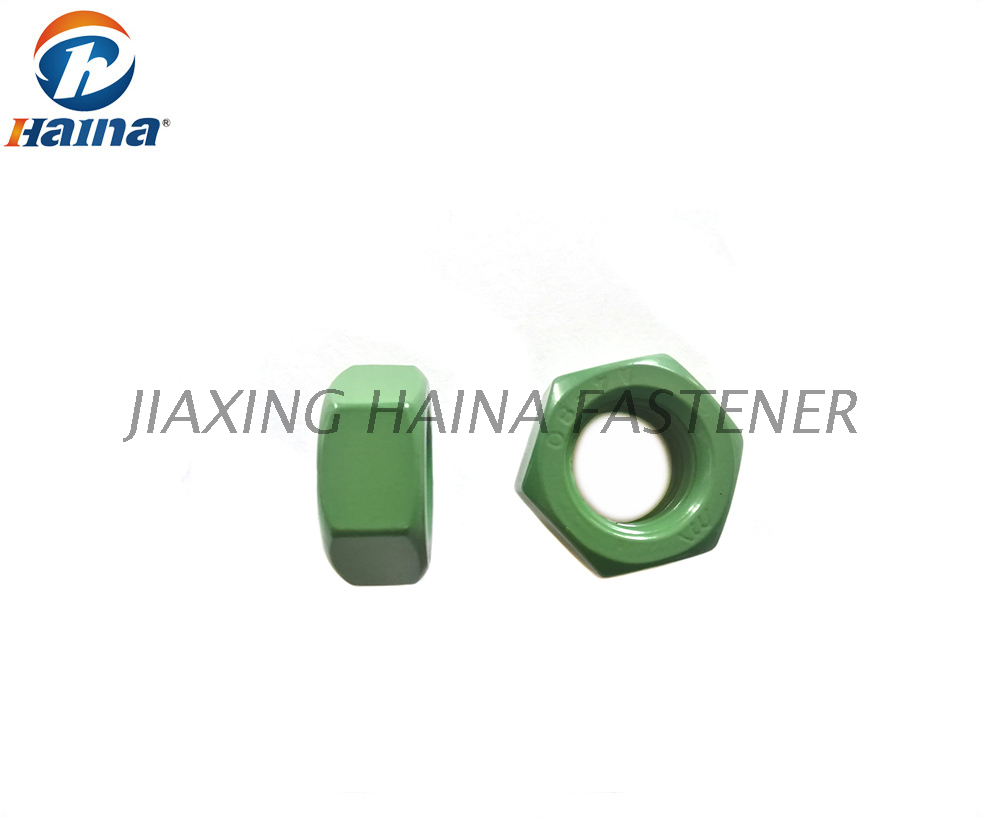 Teflon PTFE Coated Xylan 1070 Green DIN934 Stainless Steel Hex Nut 