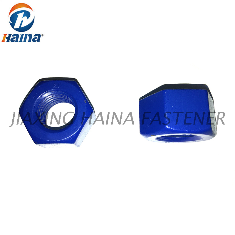 ASTM A194 Grade 2H Teflon PTFE Blue Hex Heavy Nut 