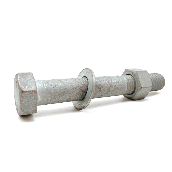 M16 M20 Carbon Steel Hot Dip Galvanized Hex Power Bolt And Nut with Plain Washer