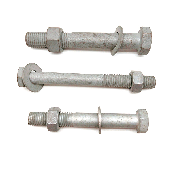 M Carbon Steel Hot Dip Galvanized Hex Power Bolt And Nut With Plain