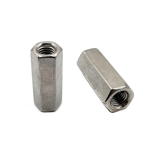 Long Hex Coupling Nut DIN6334 Customized Size Metric Stainless Steel 304 Hexagon Nut