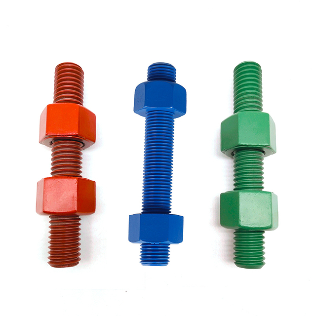 Teflon Full Threaded Carbon Stud Thread Rod Bolts And Nuts