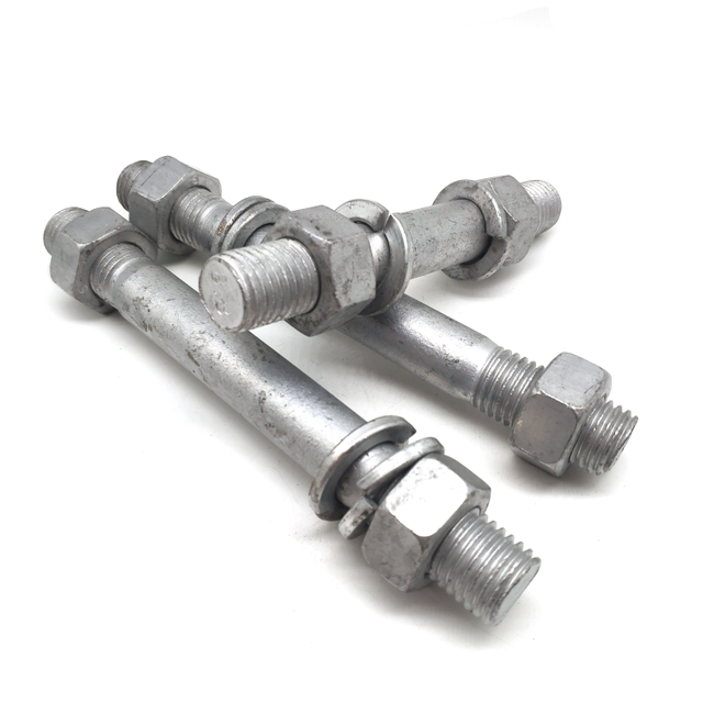 Carbon Steel Double Sided Threaded Rod Ended Bolts and Nuts