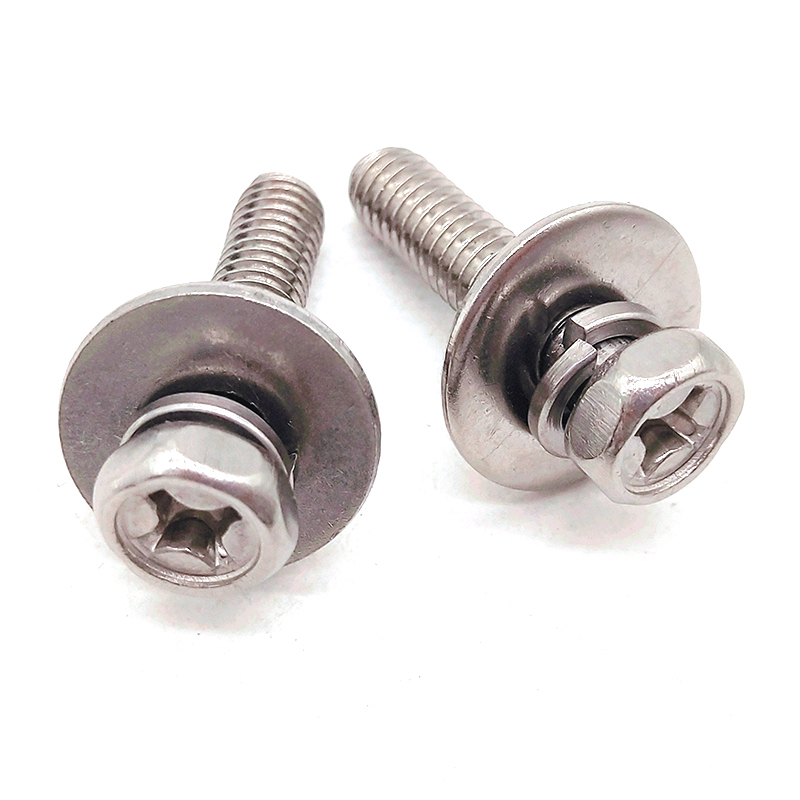 Factory Stainless Steel Cross Hex Head Recessed Machine Screw with Washer Combination Screw