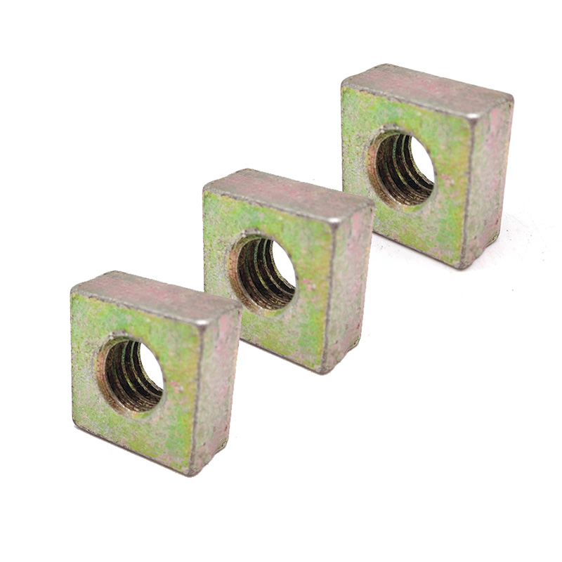 Customized Carbon Steel M24 M30 M36 Stamping Yellow Color Zinc Coated Square Nut