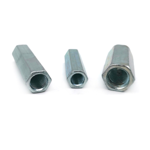 M6 M8 M10 Stock Carbon Steel White Blue Zinc Plated Long Nut Coupling Nut 