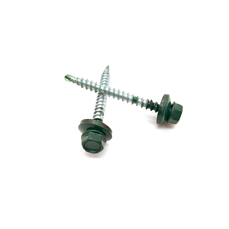 Paint Spraying Carbon Steel Hex Flange Drilling Screw with EPDM Washer