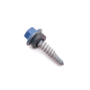 Carbon Steel Blue Paint Hex Flange Head Short Drilling Screws with EPDM Washer