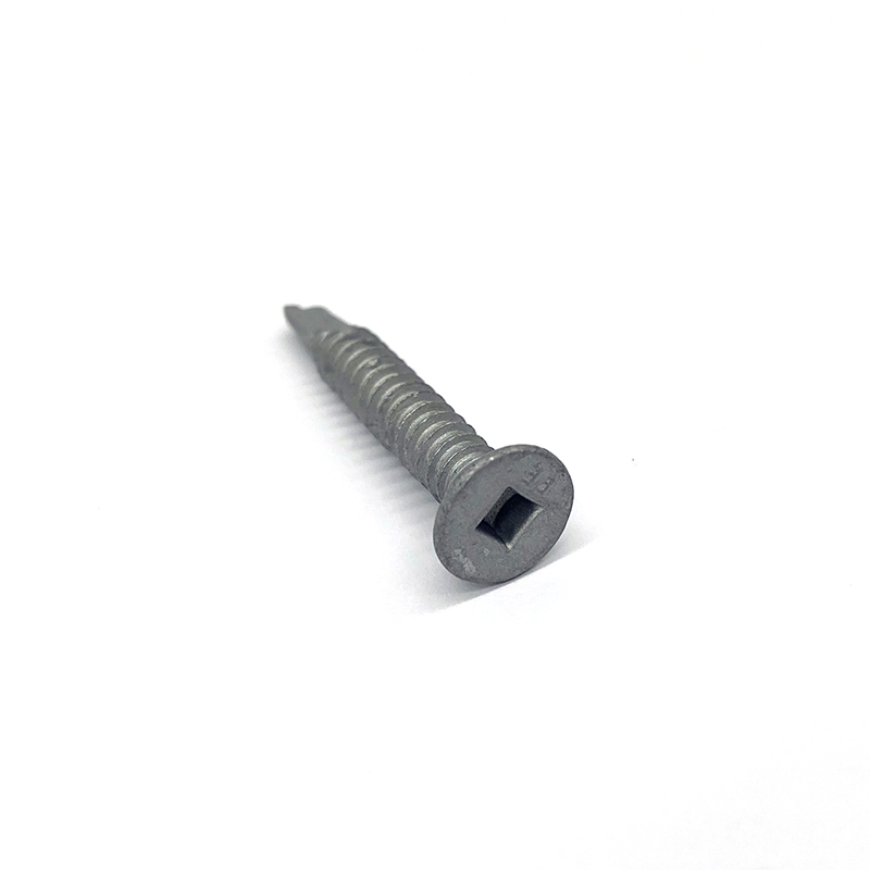 Countersunk Head Square Hole Tail-Cutting Stainless Steel SS304+SS410 Bi-metal Screw