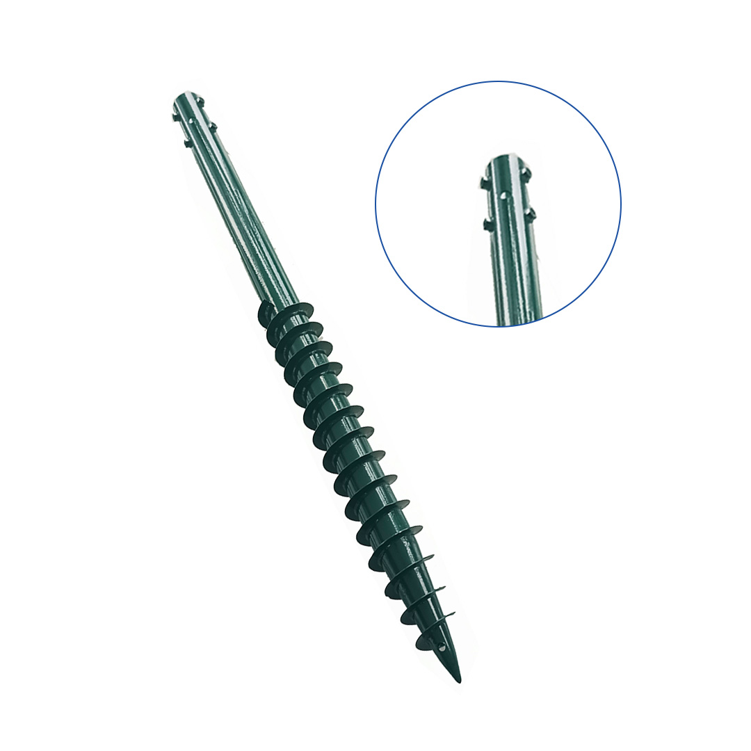 Factory Customized Spray Green Q235B Q355B N Series Solar Anchor Foundation Ground Screw 