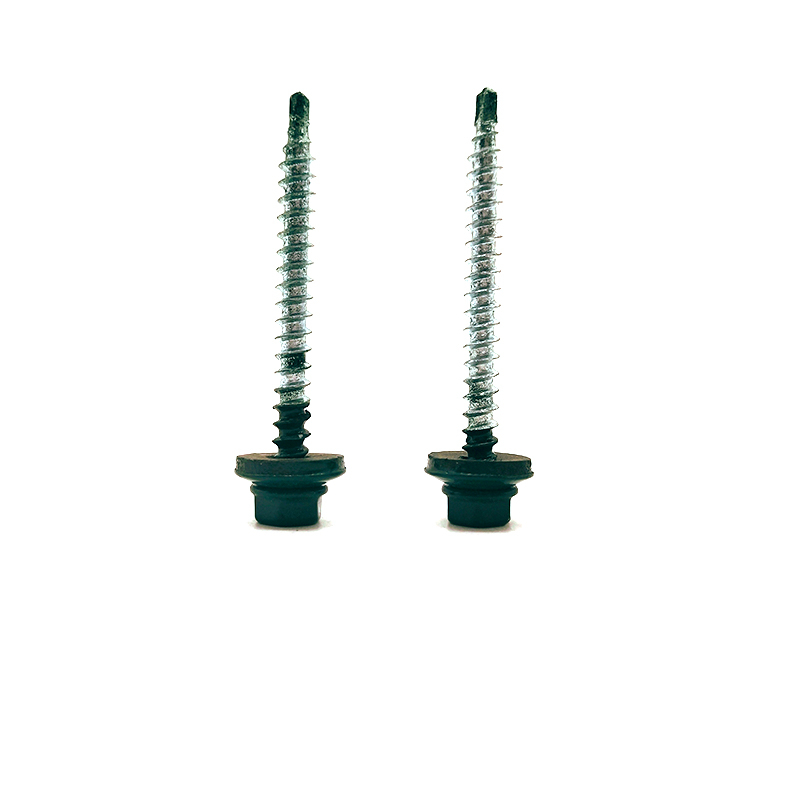 Paint Spraying Carbon Steel Hex Flange Drilling Screw with Tapping Screw Thread 