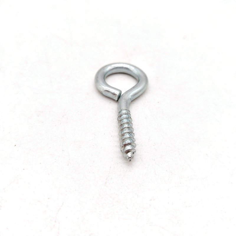 Carbon Steel Blue White Zinc Coated Self Tapping Eye Hook Screw with Wood Thread