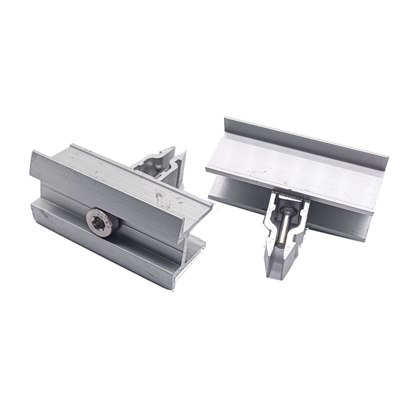 Aluminum Solar Mounting System Accessories Solar Panel End And Mid Clamp 