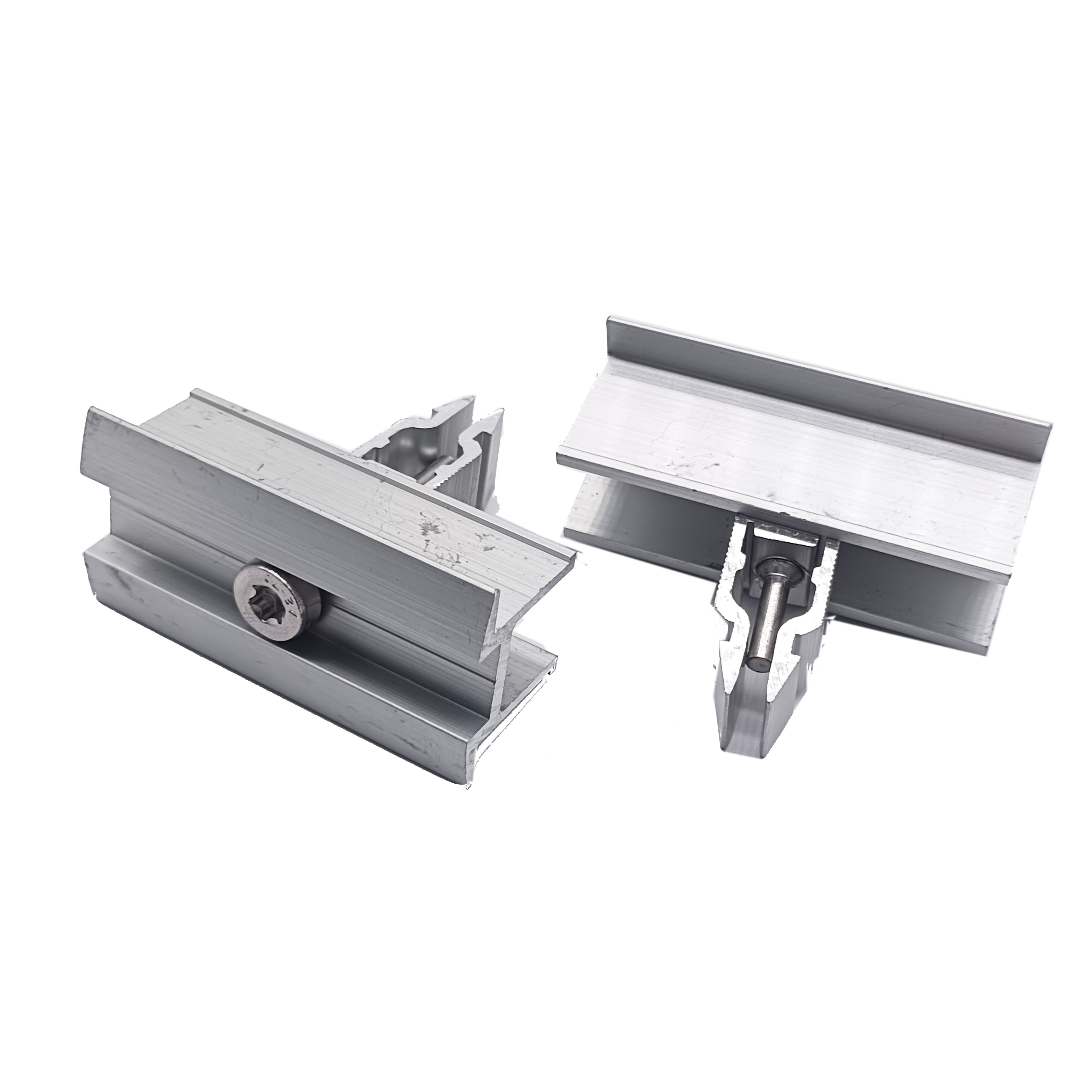 Aluminum Solar Mounting System Accessories Solar Panel End And Mid Clamp 