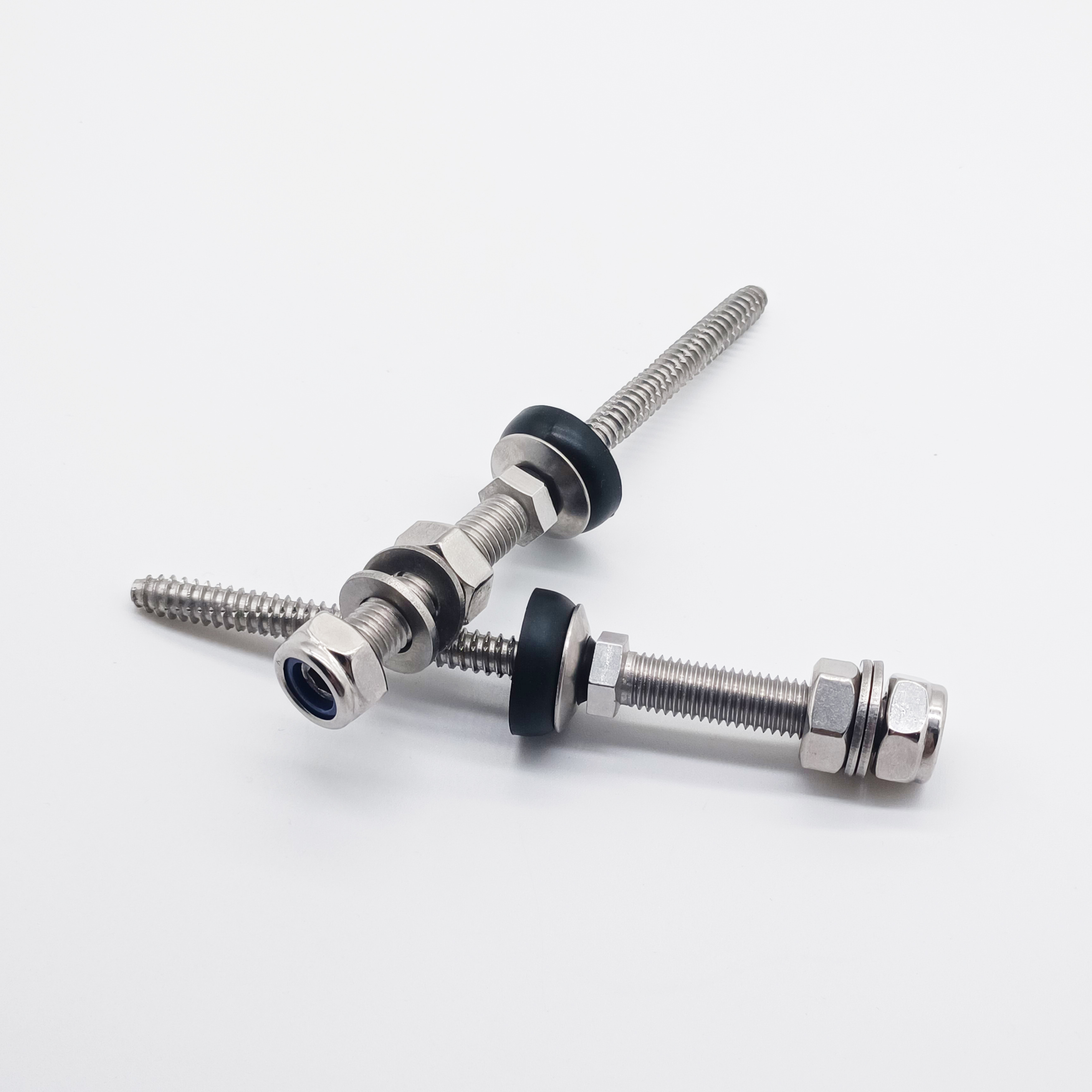Chinese Factory Customized Stainless Steel 304 410 Double Threaded Hanger Bolt with Lock Nut