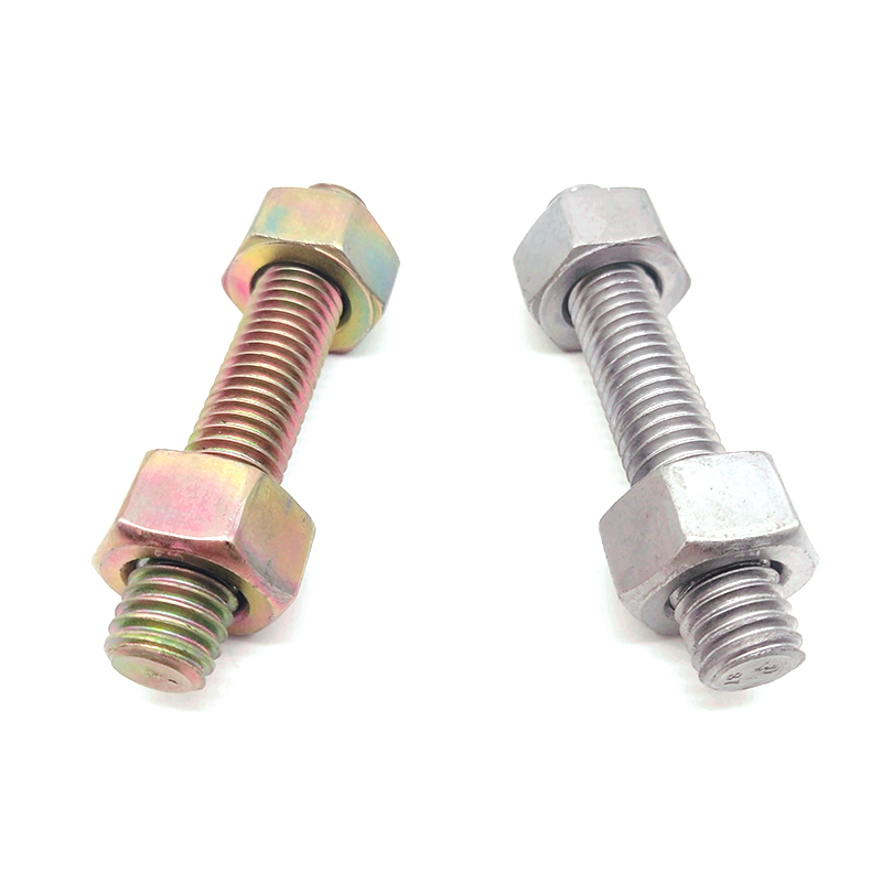 Zinc-nickel Alloy Coating Carbon Threaded Rod Bolts with Nut