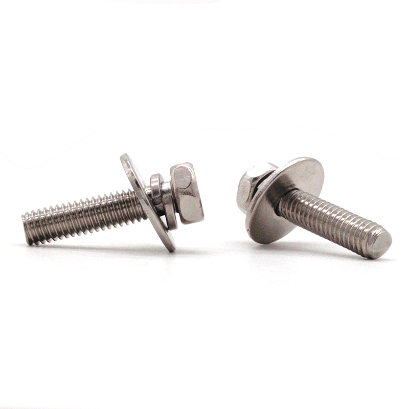 Factory Stainless Steel Cross Hex Head Recessed Machine Screw with Washer Combination Screw