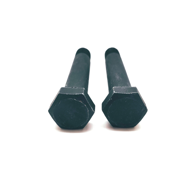 Black Knurled Neck Carbon Steel Half Thread Hexagon Bolts