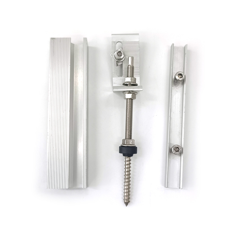 Solar Aluminum Panel Mounting Rail with Hanger Bolt And L Foot Clamp Brackets