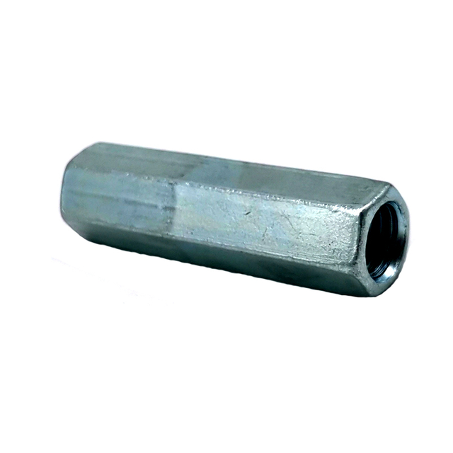 M6 M8 M10 Stock Carbon Steel White Blue Zinc Plated Long Nut Coupling Nut 