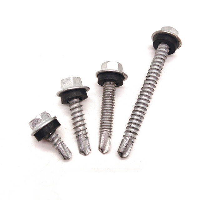 Chinese Factory Mechanical Galvanized Carbon Steel Hexagon Flange Head Self Drilling Screw