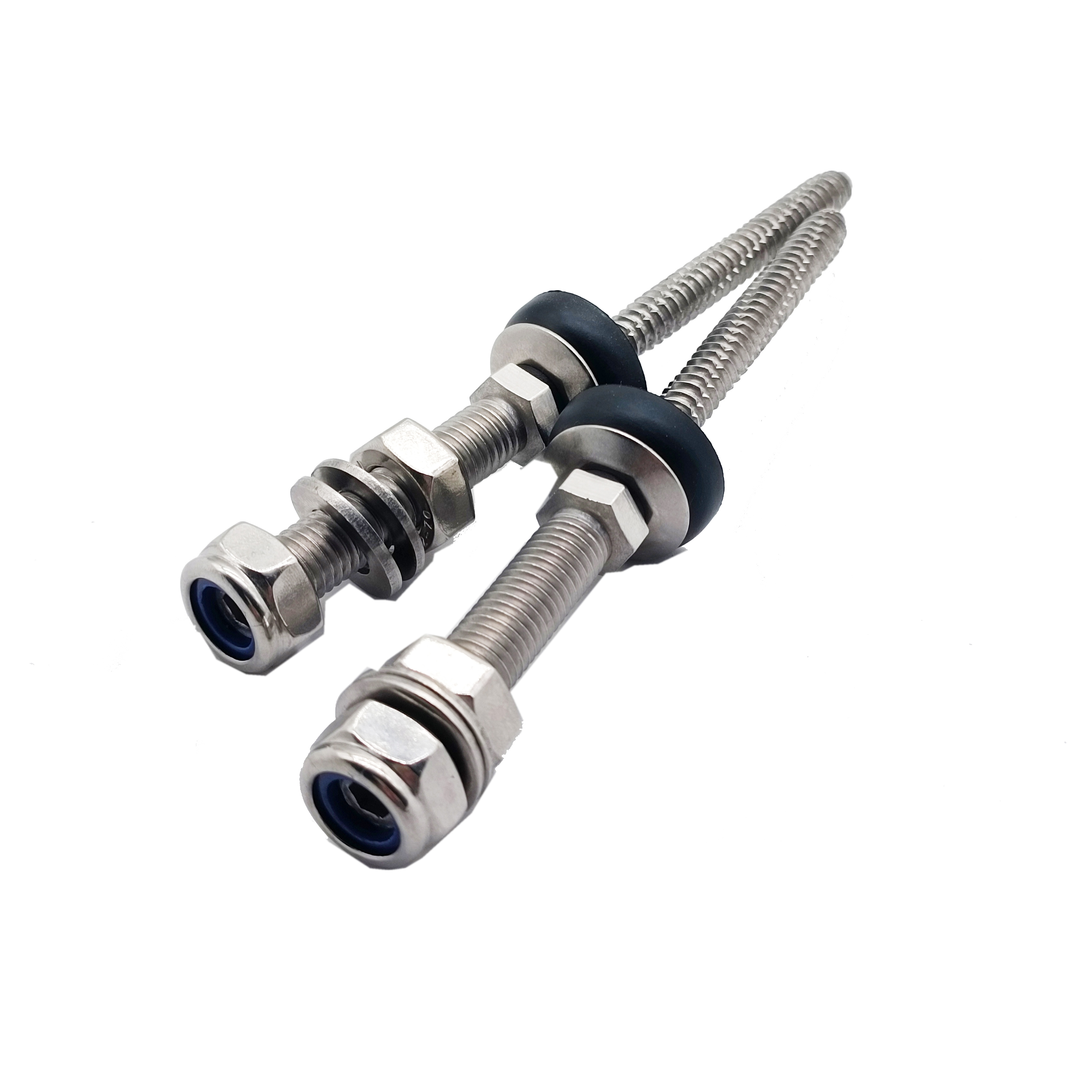 Chinese Factory Customized Stainless Steel 304 410 Double Threaded Hanger Bolt with Lock Nut