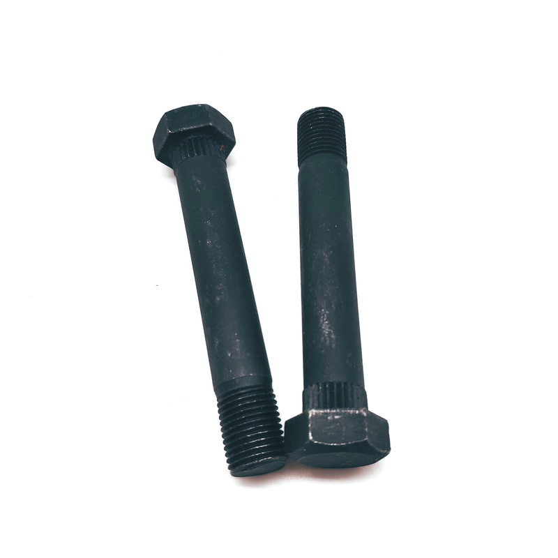 Black Knurled Neck Carbon Steel Half Thread Hexagon Bolts