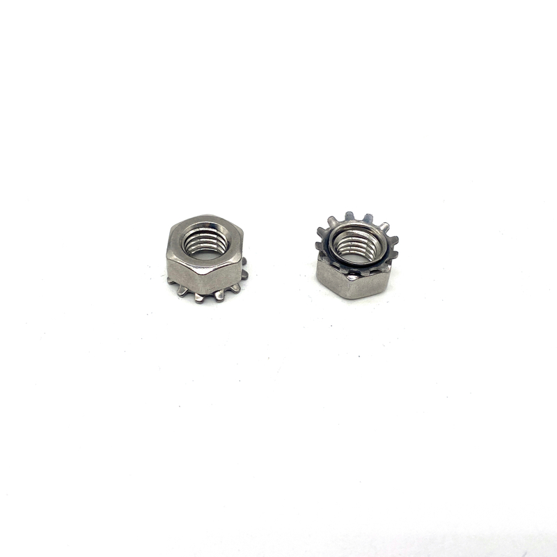 China Supplier M3 M4 M5 M6 M8 Stainless Steel 304 Kep Self Lock Nut Hex Star Nuts K-lock Nut