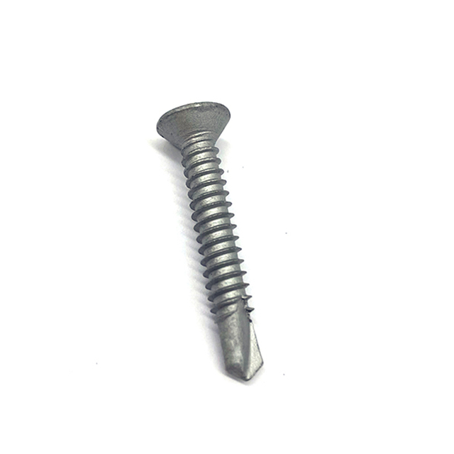 Countersunk Head Square Hole Tail-Cutting Stainless Steel SS304+SS410 Bi-metal Screw