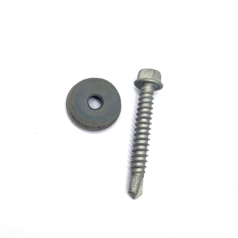 Stainless Steel SS316+SCM435 Hex Flange Head Photovoltaic Self Drilling Bi-metal Screw with EPDM Washer