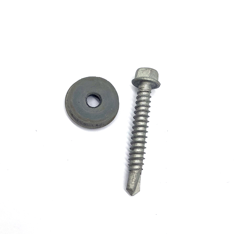 Stainless Steel SS316+SCM435 Hex Flange Head Photovoltaic Self Drilling Bi-metal Screw with EPDM Washer