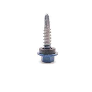 Carbon Steel Blue Paint Hex Flange Head Short Drilling Screws with EPDM Washer
