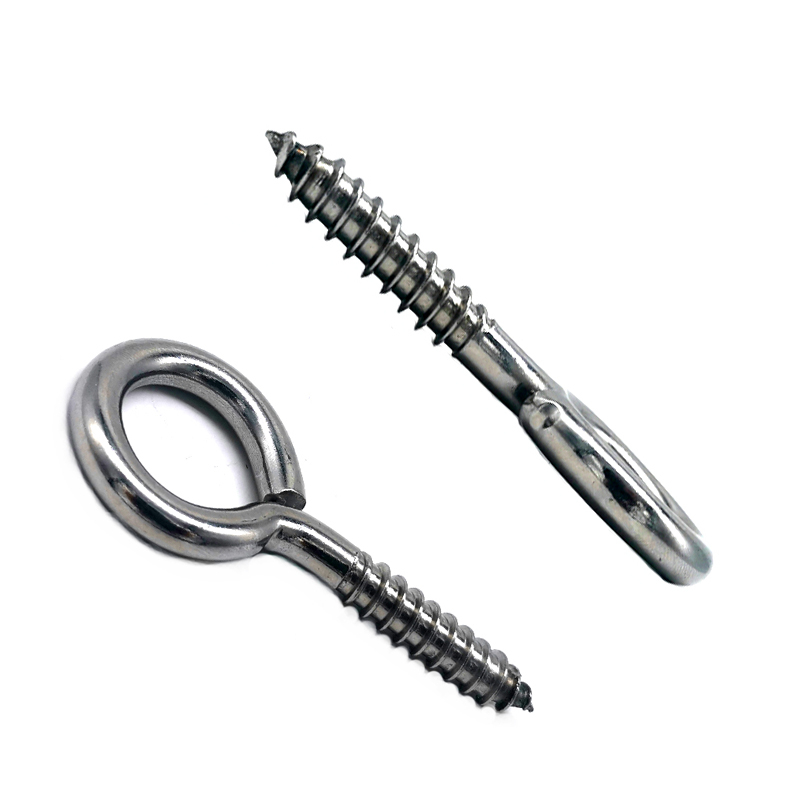 China Supplier M4 M5 Small Stainless Steel Eyelets Screw Hooks Self Tapping Lag Eye Screw