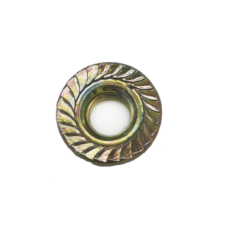 DIN6923 Yellow Color Zinc Plated Carbon Steel Hex Flange Nuts With Serrated 