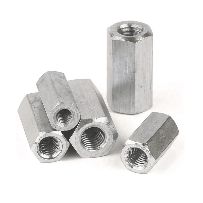 Long Hex Coupling Nut DIN6334 Customized Size Metric Stainless Steel 304 Hexagon Nut