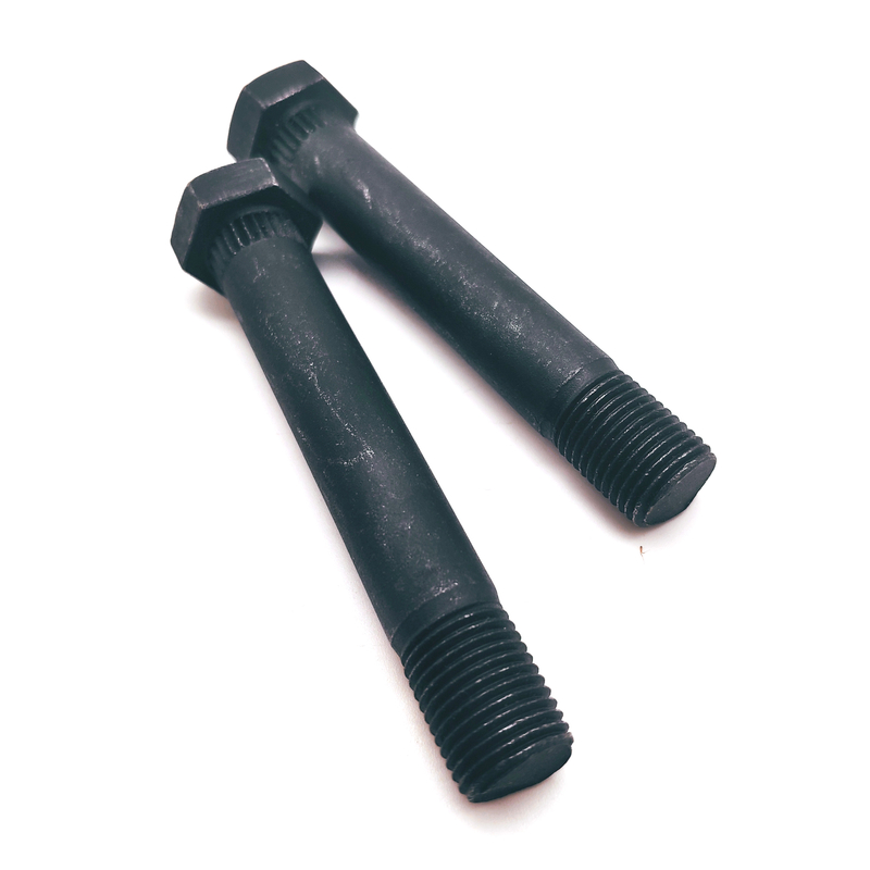 Black Knurled Neck Carbon Steel Half Thread Hexagon Bolts