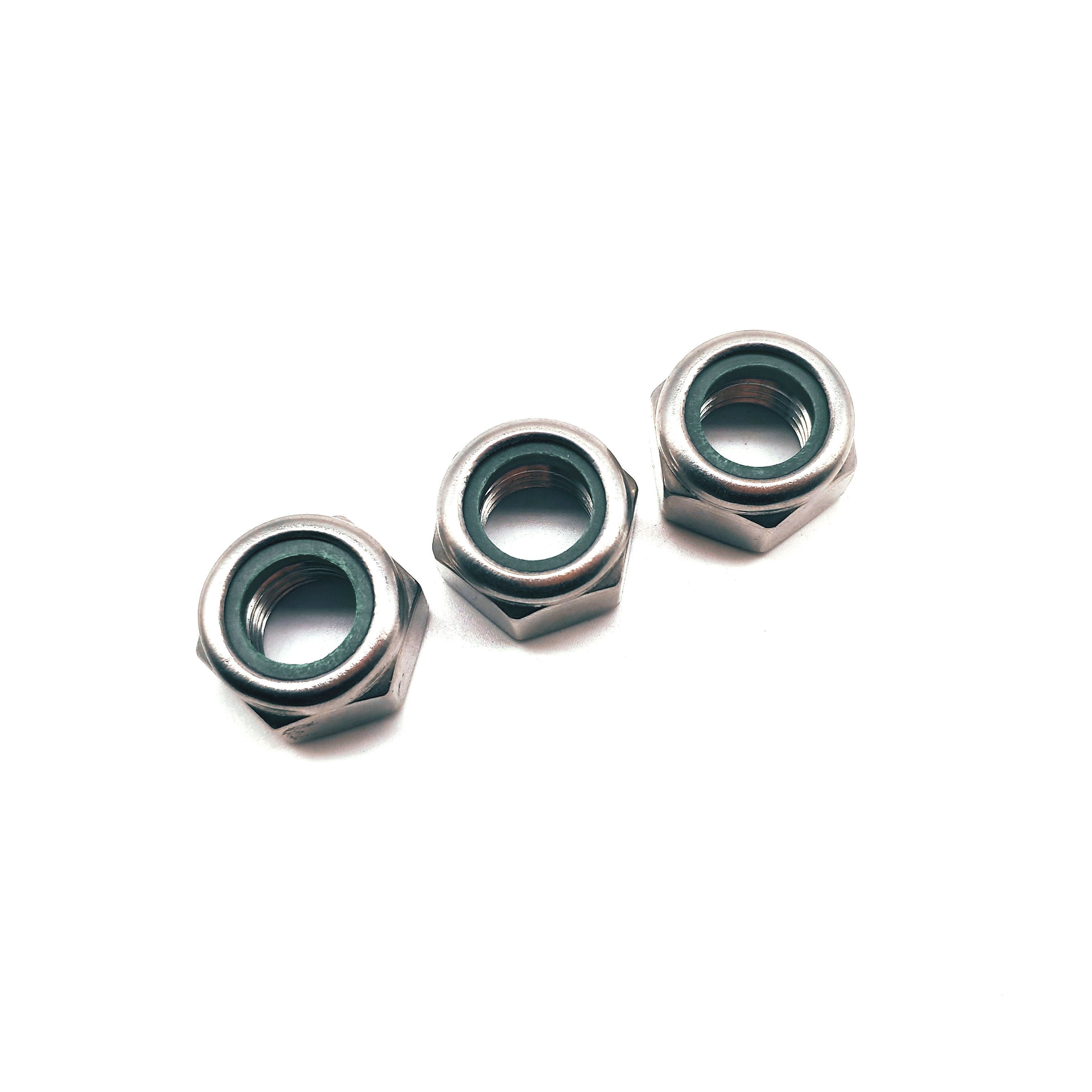 DIN985 Stainless Steel Hexagon Thick Nylon Lock Nuts with Nonmetallic Insert