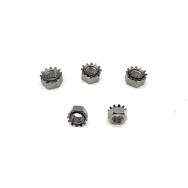 China Supplier M3 M4 M5 M6 M8 Stainless Steel 304 Kep Self Lock Nut Hex Star Nuts K-lock Nut