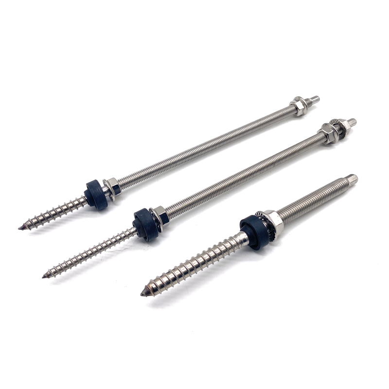 A2 A4 SS410 Solar Panel Long Self Tapping Hanger Bolt For Wood
