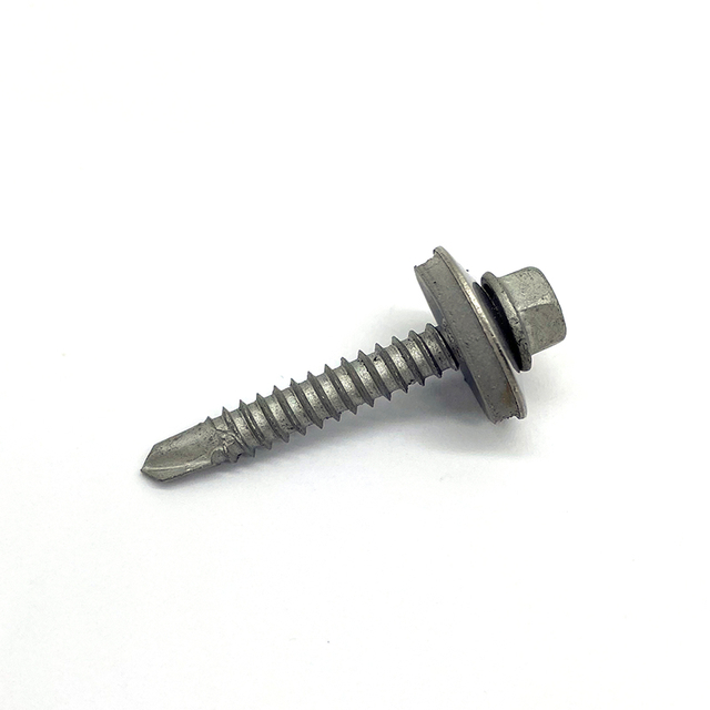 Stainless Steel SS316+SCM435 Hex Flange Head Photovoltaic Self Drilling Bi-metal Screw with EPDM Washer