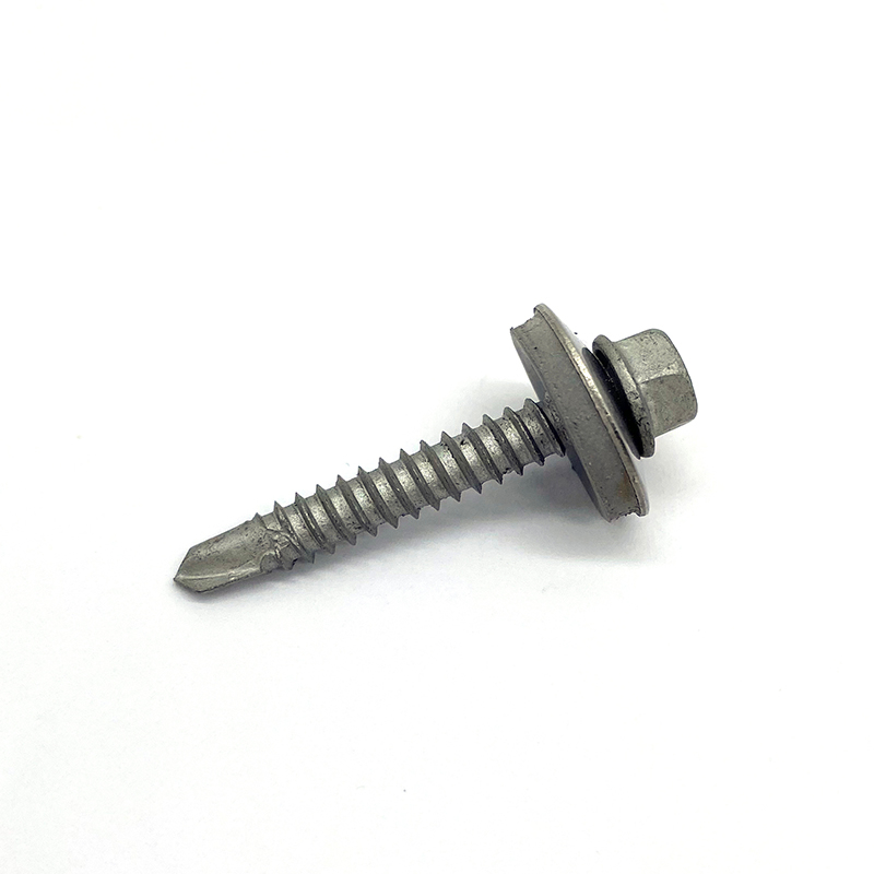 Stainless Steel SS316+SCM435 Hex Flange Head Photovoltaic Self Drilling Bi-metal Screw with EPDM Washer