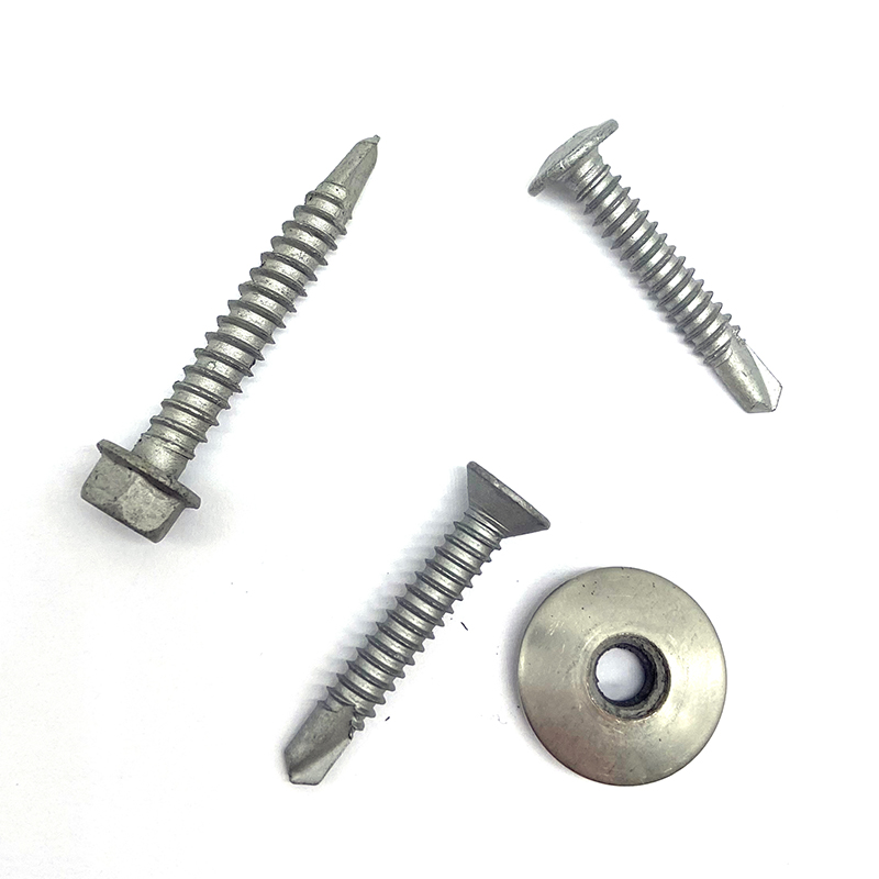Stainless Steel SS316+SCM435 Hex Flange Head Photovoltaic Self Drilling Bi-metal Screw with EPDM Washer