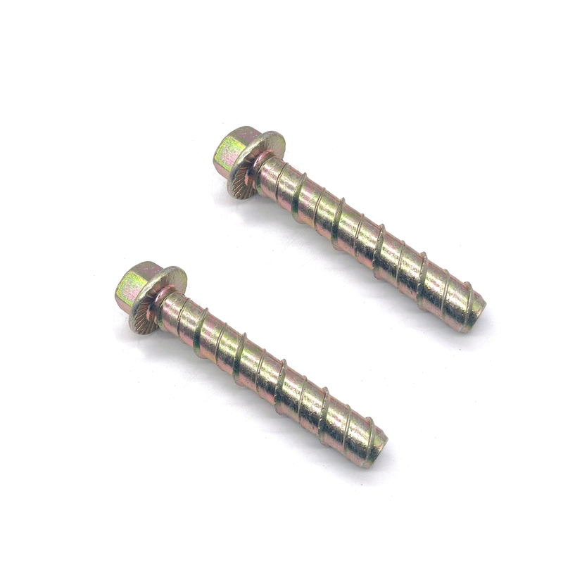 Carbon Steel Hex Flange Head Yellow Zinc Plated Cement Concrete Screw Bolt