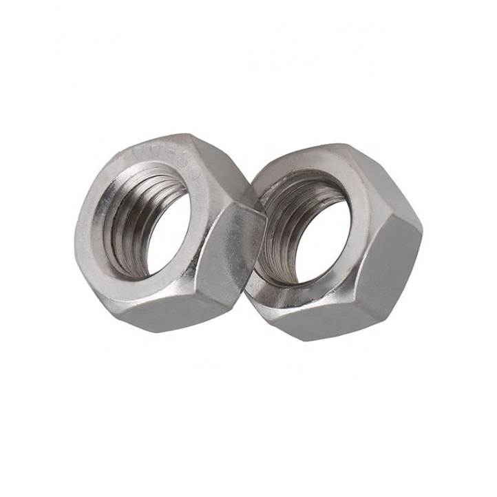 M6 ~ M24 304 Stainless Steel Nuts Fine Pitch Threaded Hex Full Nuts Hexagon Nuts 