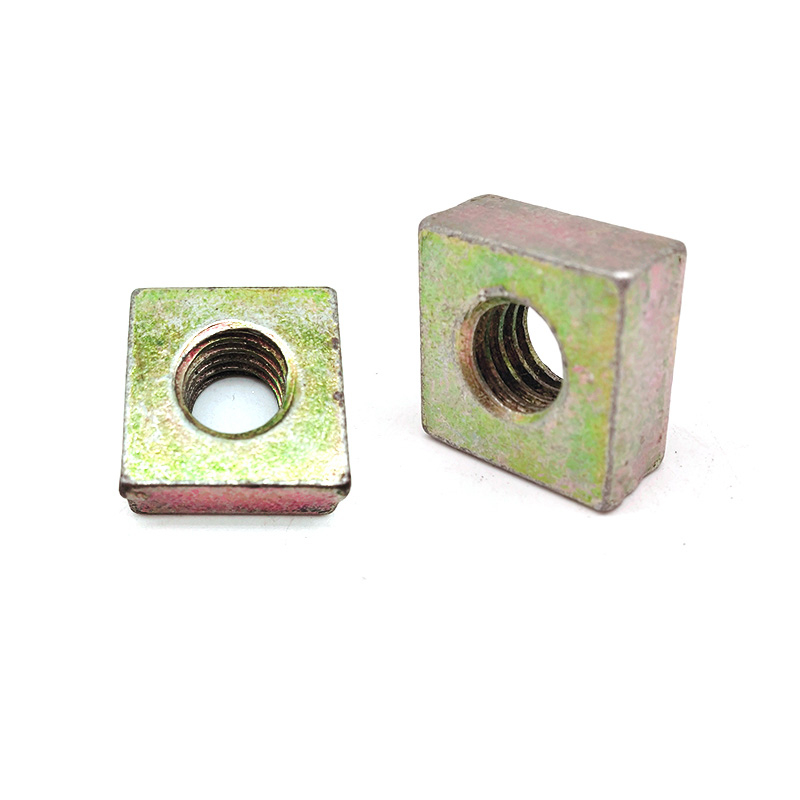 Customized Carbon Steel M24 M30 M36 Stamping Yellow Color Zinc Coated Square Nut