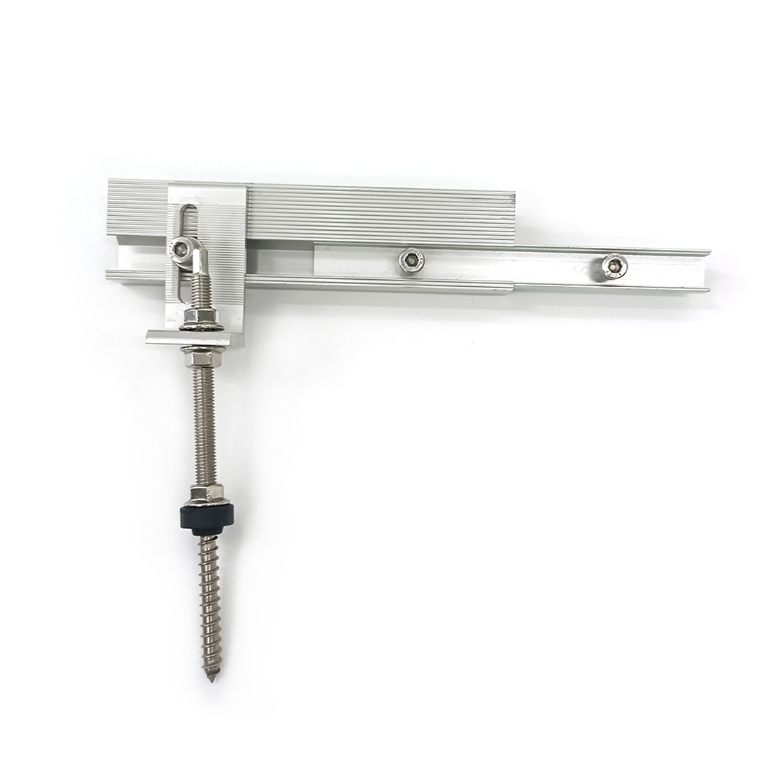 Solar Aluminum Panel Mounting Rail with Hanger Bolt And L Foot Clamp Brackets