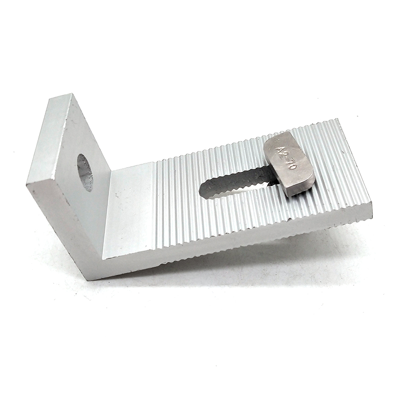 Solar Pane Clamps Aluminum L Foot Adapter Bracket with Hanger Bolt for Roof Mounting System